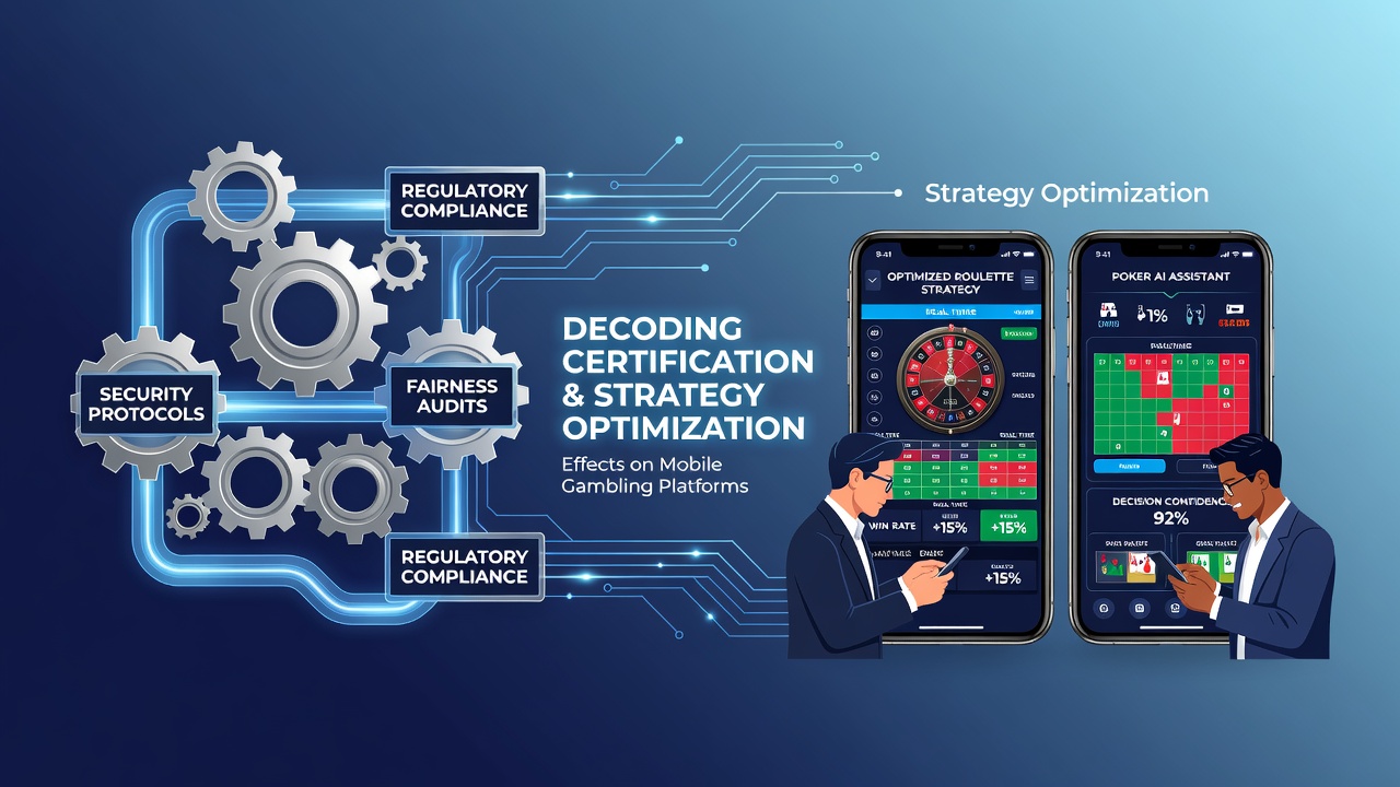 Mobile gambling certification workflow diagram showing RNG testing and platform approval stages