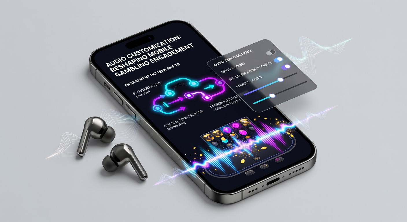 Player engaging with mobile slot game while adjusting audio settings in real time