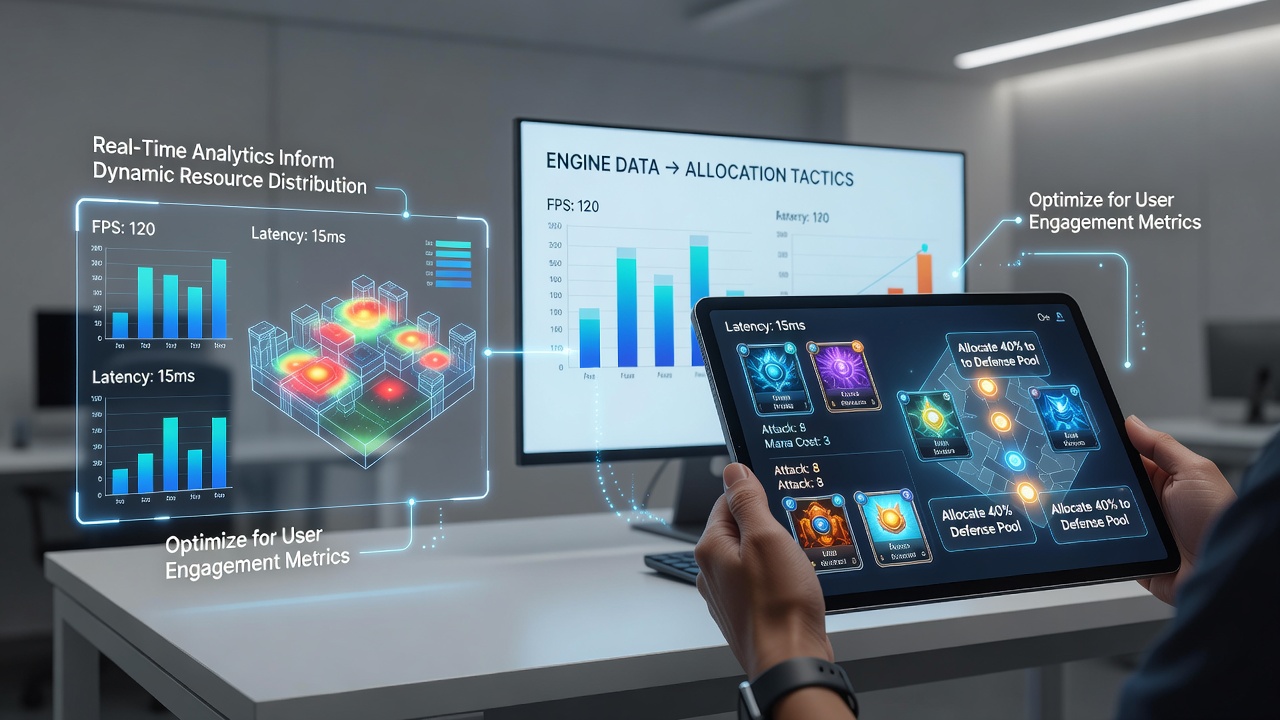 Mobile device screen showing resource allocation adjustments during a table game simulation session