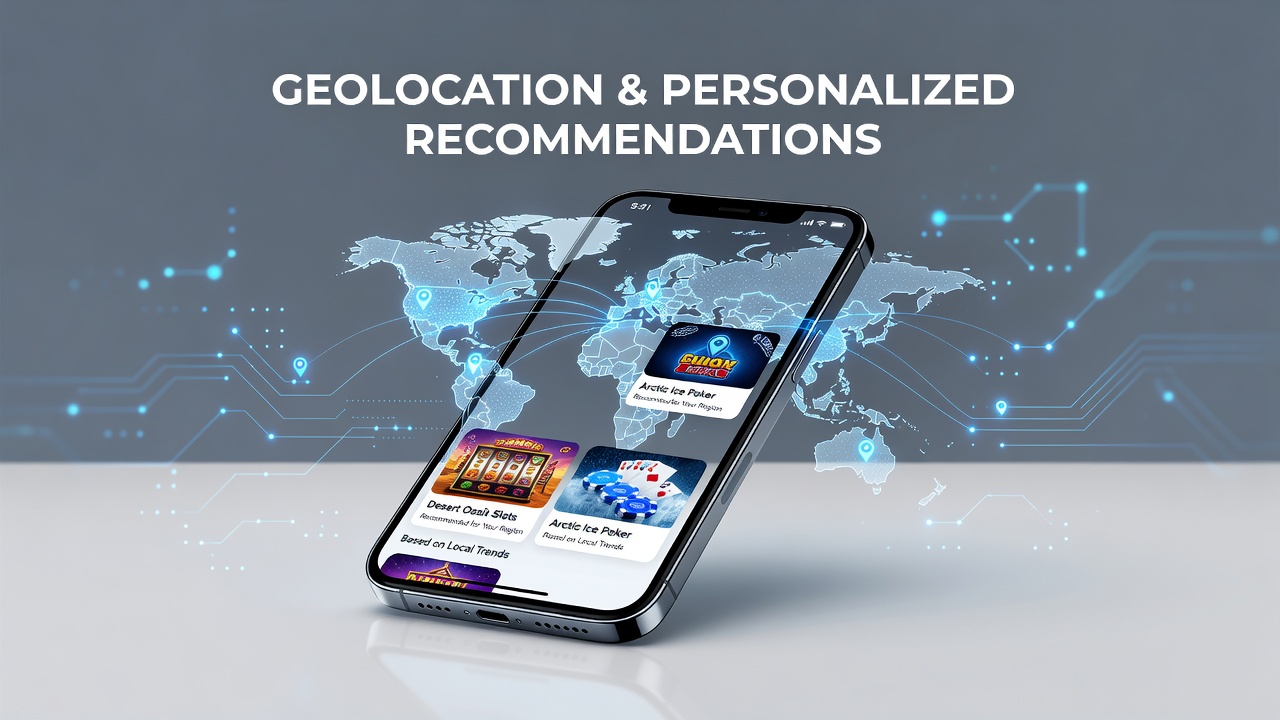 Mobile wagering interface displaying location-based game suggestions on a smartphone screen
